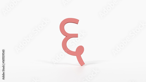 Educational Hindi Number Flash Card ६ 6 3D Devanagari Numeral Illustration Preschool Homeschool ESL 8K Landscape Coral Red

