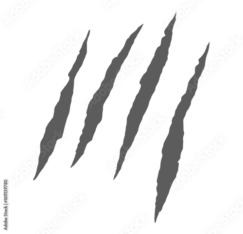 Fotografie Four aligned claw scratches with rough and cracked texture design