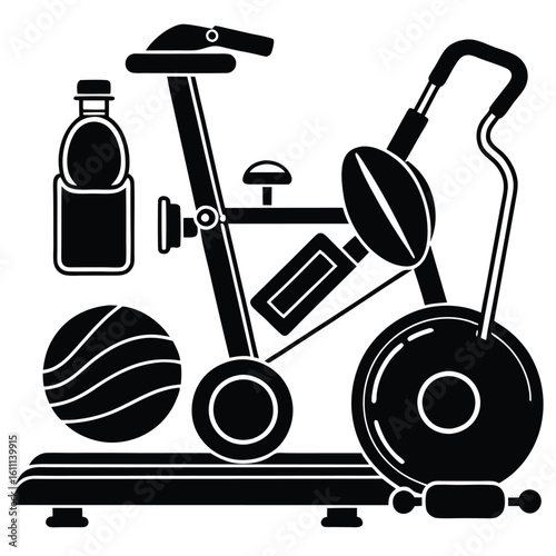 Fitness Enthusiasts Exercise on Indoor Cardio Equipment for Home Gym