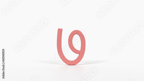Educational Hindi Number Flash Card ७ 7 3D Devanagari Numeral Illustration Preschool Homeschool ESL 8K Landscape Coral Red

