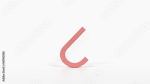 Educational Hindi Number Flash Card ८ 8 3D Devanagari Numeral Illustration Preschool Homeschool ESL 8K Landscape Coral Red

