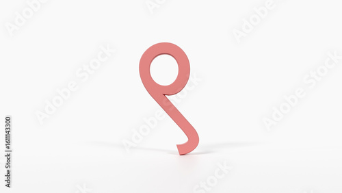Educational Hindi Number Flash Card ९ 9 3D Devanagari Numeral Illustration Preschool Homeschool ESL 8K Landscape Coral Red

