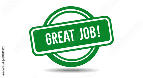 Great Job Stamp Vector Illustration – Motivational Approval Badge Design