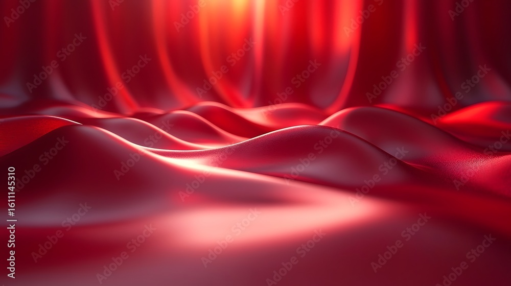 Naklejka premium Vibrant metallic red backdrop with gradient reflections