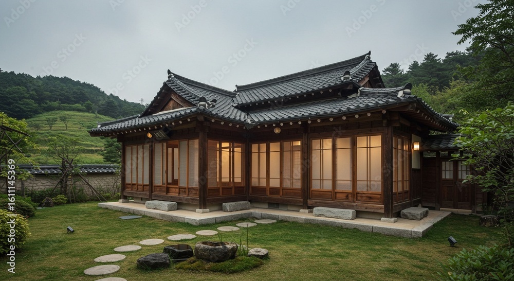 Obraz premium Traditional asian house in garden