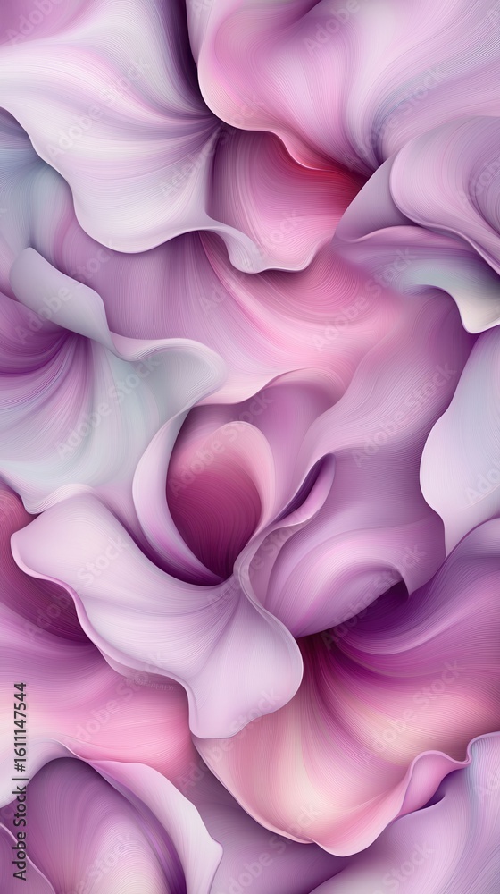 Fototapeta premium Abstract purple and pink flowing forms.