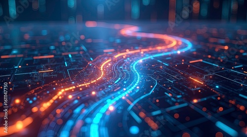 Wallpaper Mural The rhythm of light and shadow in the torrent of data illustration ai generated Torontodigital.ca