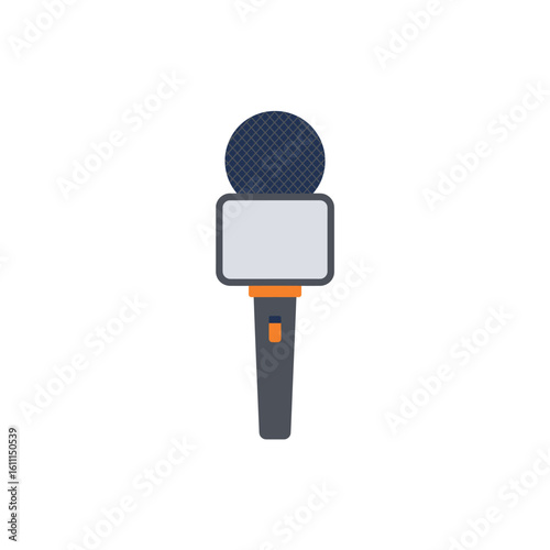 Professional broadcasting microphone icon for news, media, podcasting, and sound recording applications