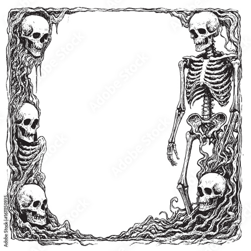 skull horror frame, death metal frame , grunge horror frame, death metal frame ghost frame grunge textre
