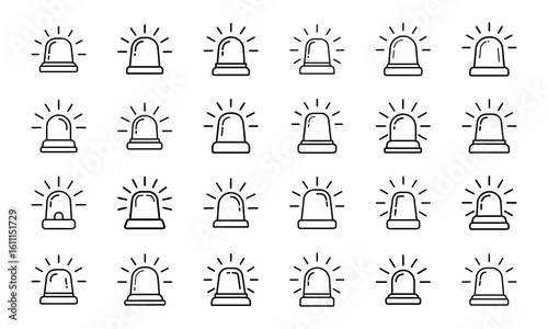 Medical Healthcare Line Art Icons Collection: Syringe, Stethoscope, Hospital Equipment, Organ, and Doctor Symbols with Outline Style and Subtle Glow