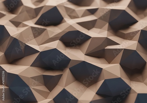 Abstract polygonal surface of beige and dark blue hues for modern backgrounds