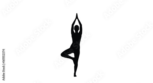 Serene Yoga Silhouette: Tree Pose