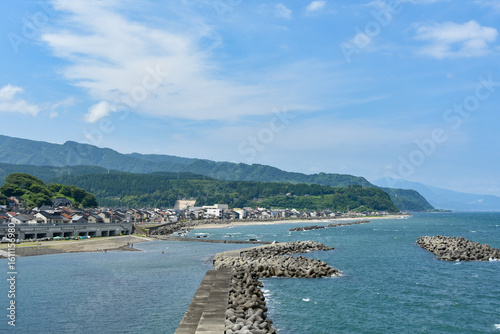 日本海夏の風景　青い海と空