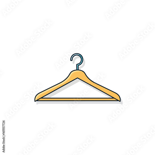 Isolated Cartoon Clothes Hanger on White Background