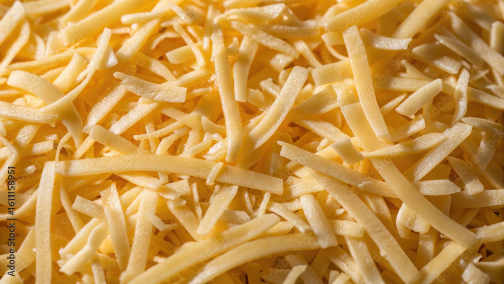 Freshly grated cheese pile showcases delightful texture and color, perfect for enhancing various dishes. This macro image captures fine strands of cheese, inviting culinary creativity Freshly grated cheese pile showcases delightful texture and color, perfect for enhancing various dishes. This macro image captures fine strands of cheese, inviting culinary creativity