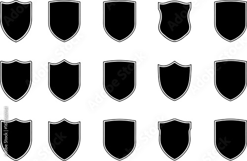 "Heraldic Crest and Shield Silhouette Clipart Bundle | Coat of Arms & Shield Shapes vector bundle