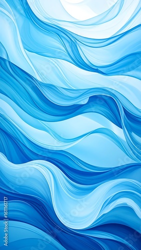 Abstract blue wavy lines (2)