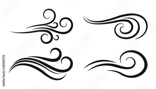 Swirling Wind icon on vector and illustration.