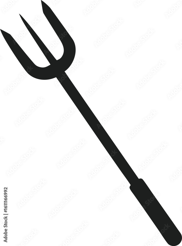 Naklejka premium pitchfork icon black silhouette vector illustration on transparent background 