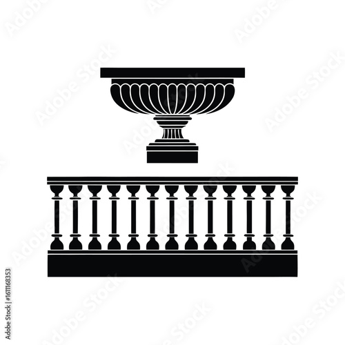 Ornate Balustrade vector icon set
