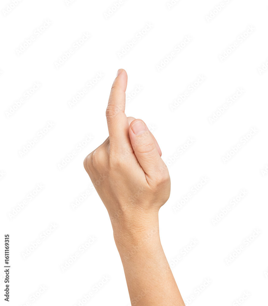 Hand touching or pointing on isolated background. Hand touching or pointing on isolated background.