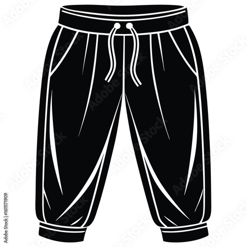 Isolated Red Vectorized Sweatpants Standing Out on a Blank White Background