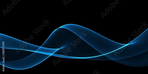 Blue light wave of energy with elegant lines
