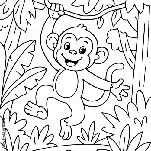 Cute Baby Unicorn in a Magical Flowery Meadow: Enchanting Coloring Page for Kids