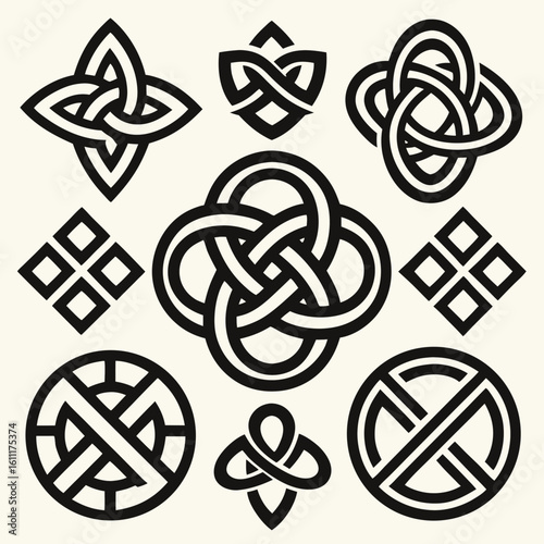 Celtic corners scotland knot border irish decorative set