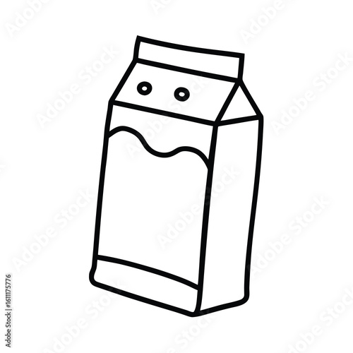 poring milk packet vector illustration