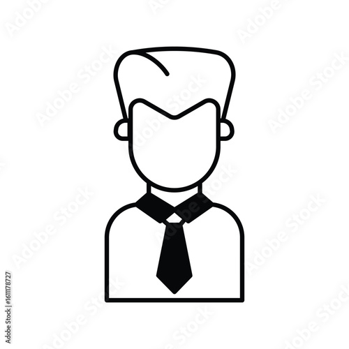 owner glyph outline icon with white background vector stock illustration
