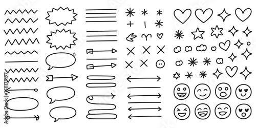 Scribble Doodle Underline Vector Set – Hand Drawn Brush Stroke Elements – Emphasis Lines Collection for Creative Designs, Posters, Social Media, and Graphic Art Projects

