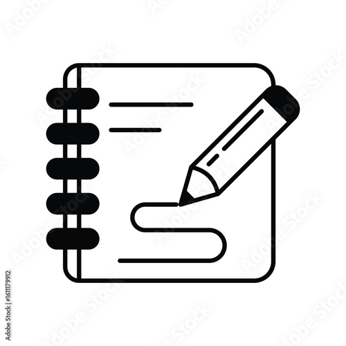 design process glyph outline icon with white background vector stock illustration