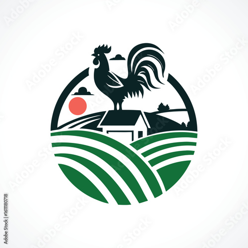 poultry farm logo design template