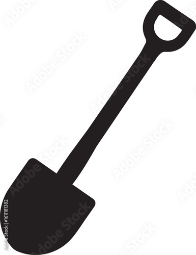 Shovel silhouette vector, shovel icon, garden shovel vector icon vector isolated on white background