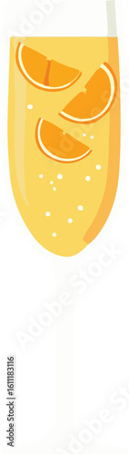 Sparkling orange beverage with citrus slices and bubbles download drink style vector illustration EPS file download