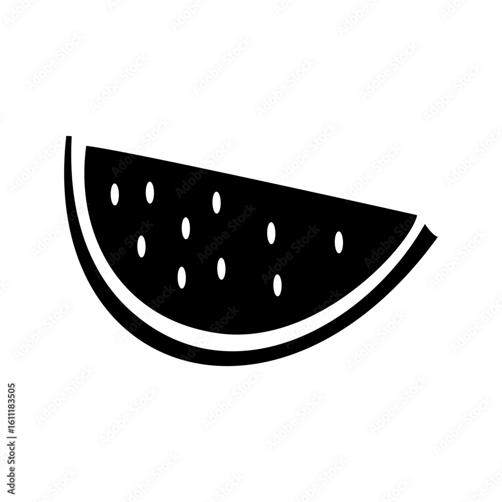 silhouette slice watermelon black vector silhouette slice watermelon black vector