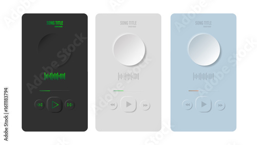 Interactive, UI with essential audio player functions designed for smooth operation on mobile and web.