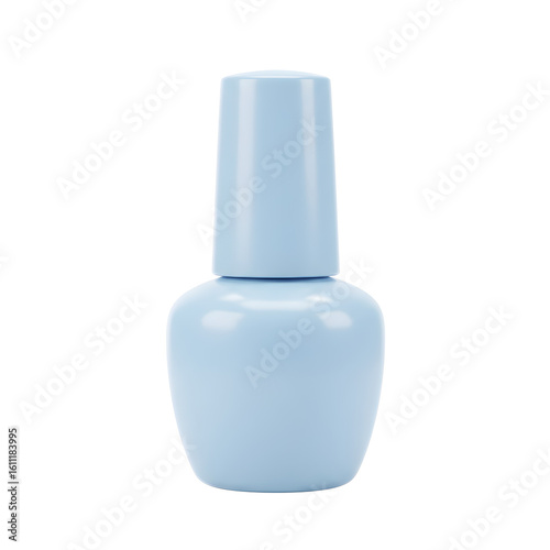 A bottle of blue nail polish isolated on white background