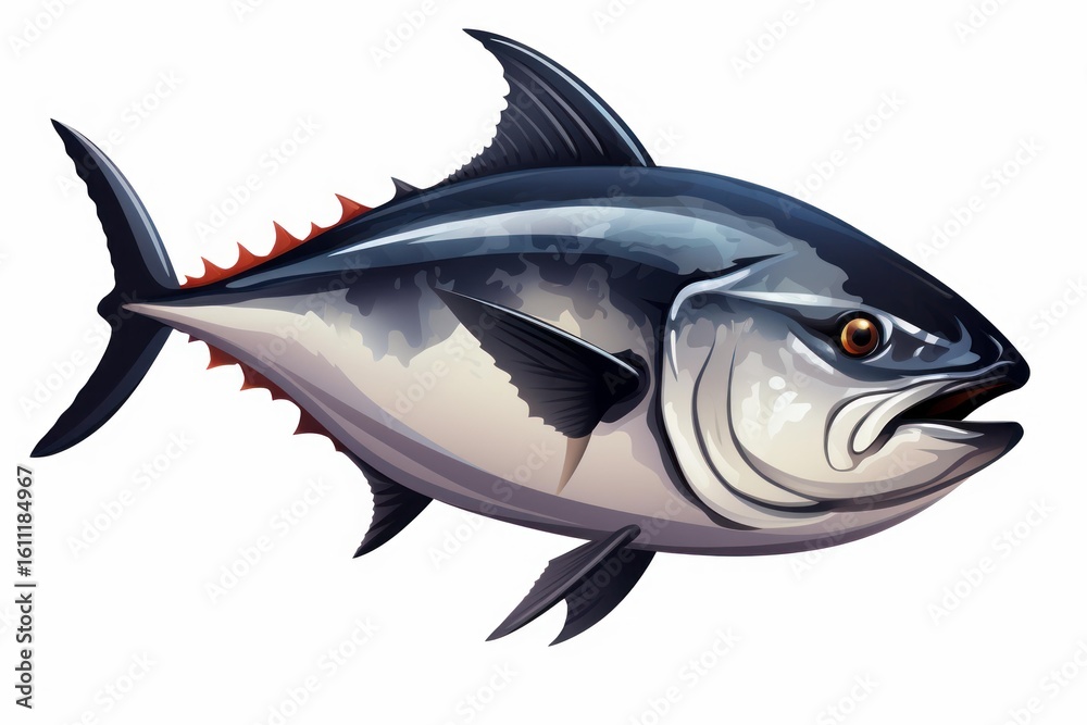 Fototapeta premium Bluefin tuna fish gracefully navigating the deep blue sea