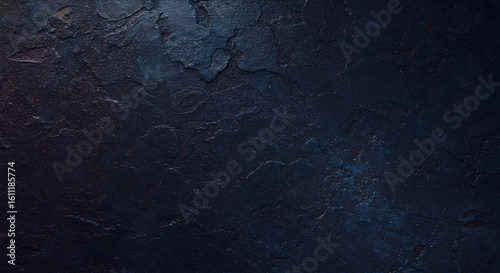 A dark navy blue textured wall creates an abstract background