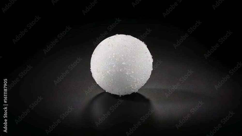 White sphere on dark surface
