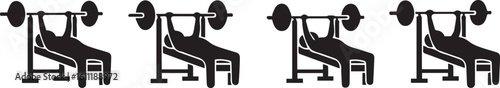 Bench Press Icon Set Vector EPS
