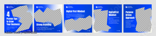 Social media carousel post template. Business Instagram and facebook square post template. Instagram tips post collection tutorial, tip, trick, quick tips, layout template design, modern, gradient