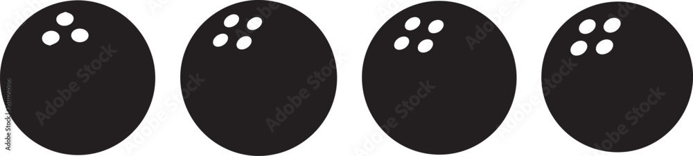 Fototapeta premium Bowling Ball Icon Set Vector EPS
