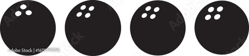 Bowling Ball Icon Set Vector EPS