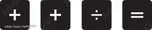 Calculator Keys Icon Set Vector EPS