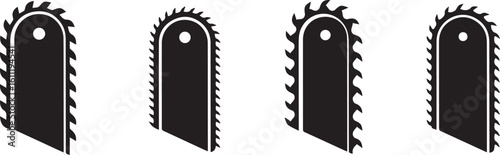Chainsaw Blade Icon Set Vector EPS