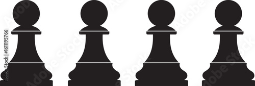 Chess Pawn Icon Set Vector EPS