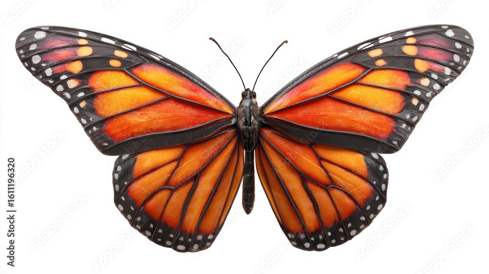 Fototapeta premium Vibrant orange monarch butterfly